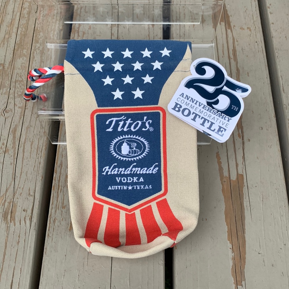 Tito's Vodka bag canvas 25th Anniversary Embroidered